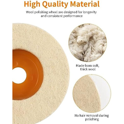 14Pack 4 Inch Wool Felt Polishing Wheel Disc, Wool Buffing Polishing 2