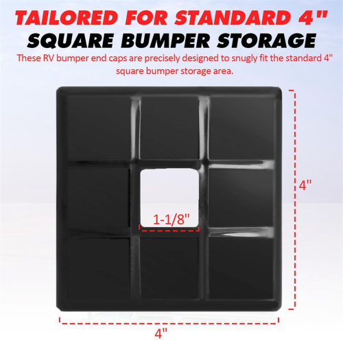 Kit com 2 Tampas Protetoras para Para-choque de RV, 4 Polegadas, para Trailers e Motorhomes 2