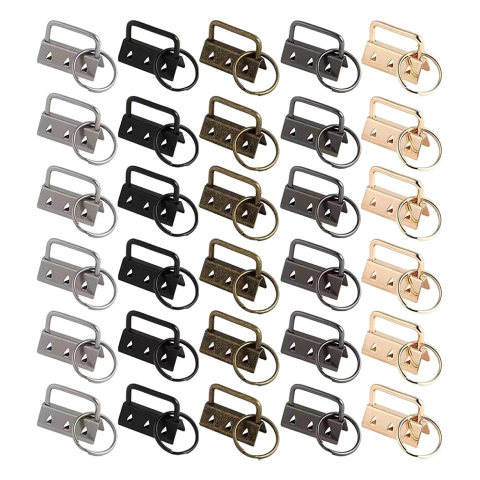 Set Van 30 Stuks 32 Mm Staartclips, 5 Kleuren Linthangclips Met Sleutelhanger-image