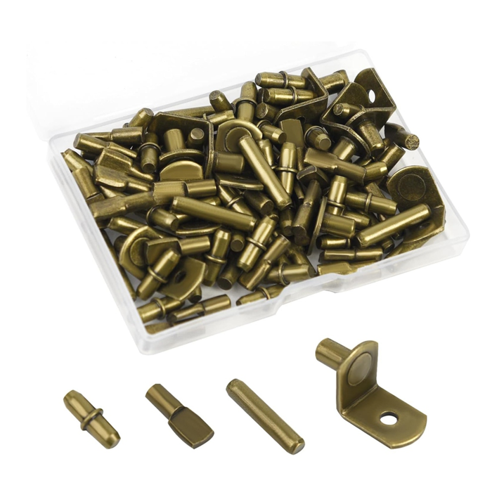 100Pcs Shelf Pegs For Shelves, 4 Styles Shelf Pins Kitchen Bronze 4711222817302