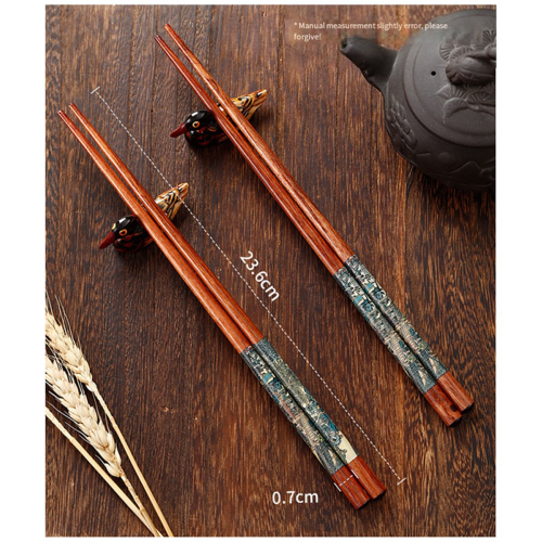 2 Pairs Chopstick Reusable Chinese Chopsticks with Holder,B 2
