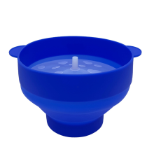 Palomitas de maíz para microondas, recipiente para palomitas de maíz con tapa, color azul oscuro