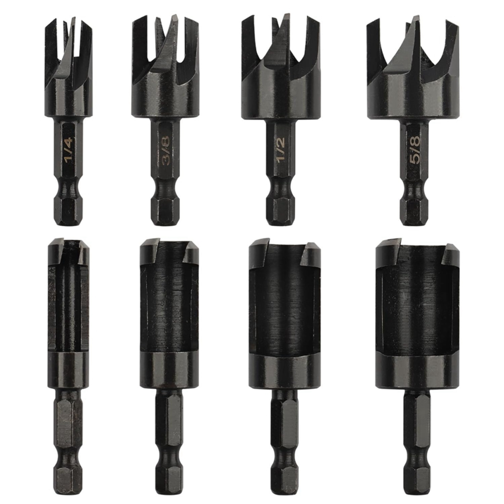 Plug Cutter, 8Pcs Wood Plug Cutters Drill Bit Set With 1/4 Hex Shank 4711222822399
