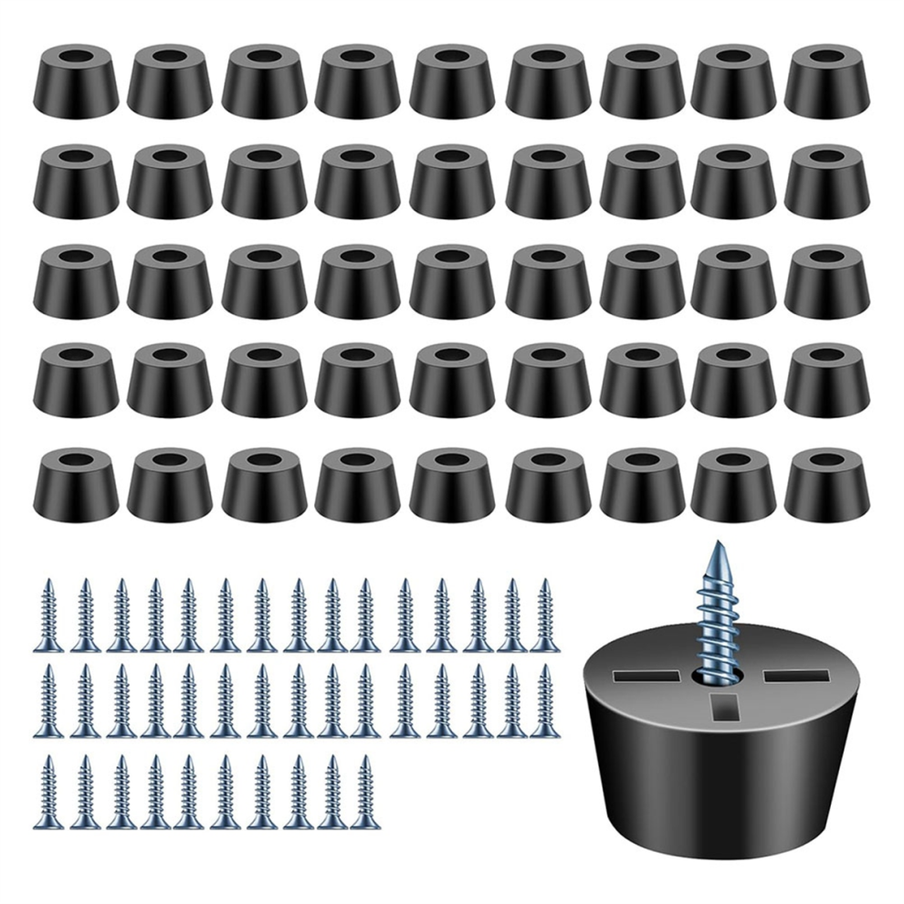 40Pcs Rubber Cutting Board Feet With Screw, 0.59X0.31in For Furniture 4711222820869
