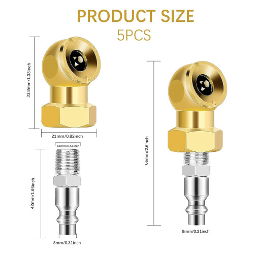 Conjunto de 4 tampas de pressão para bico de ar de 1/4 de polegada 2