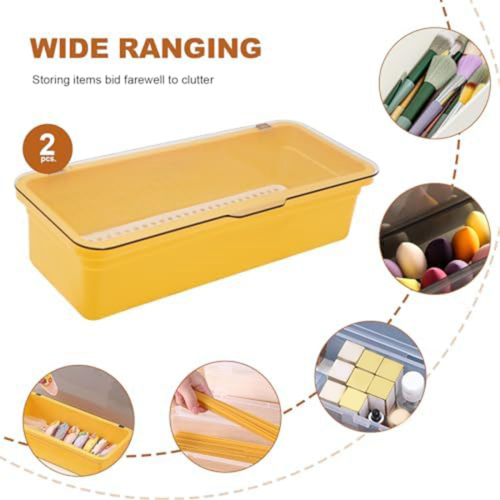 Flatware Tray, Utensil Storage with Lid Plastic Cutlery Tray, A 2