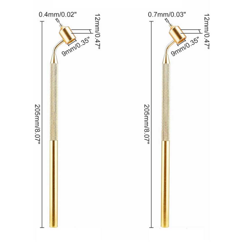 2 Pcs Paint Applicator Pen, 0.4/0.7mm Slanting Fine Line Writer Pen 1