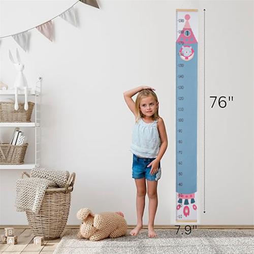 C Canvas Growth Chart for Kid -Unisex Kids Room Wall Decor- Measuring 2