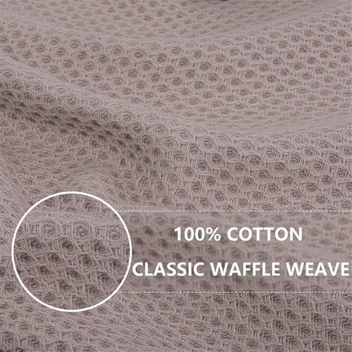 Waffle-Weave Kitchen Dish Cloths, Drying Dish Towels Brown 2