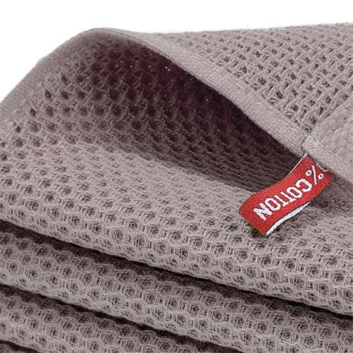 Waffle-Weave Kitchen Dish Cloths, Drying Dish Towels Brown 1