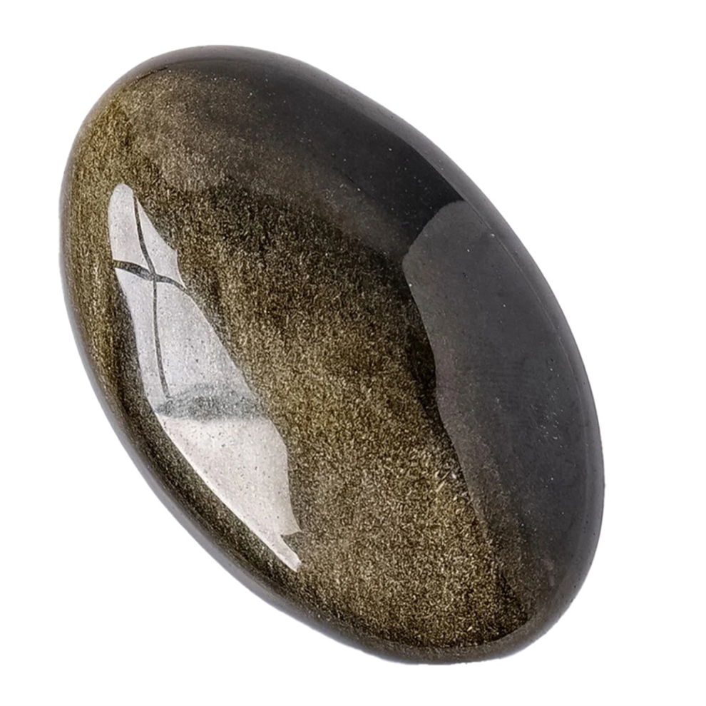 Natural Crystal Gem Golden Obsidian Palm Stone Thumb Toy