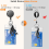 Conjunto de 2 Porta-Crachás Retráteis Metálicos, Preto e Prata 5