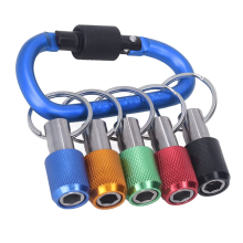 Suporte para bits de 1/4", suporte magnético para soquetes com mosquetão metálico, acabamento azul.