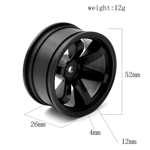 Conjunto de 4 cubos de roda para carro de drift on-road 1/10, 1,9 polegadas, branco. 2