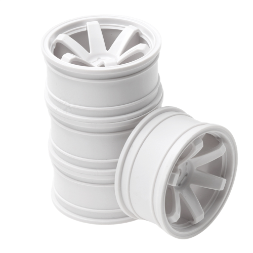 Conjunto de 4 cubos de roda para carro de drift on-road 1/10, 1,9 polegadas, branco.