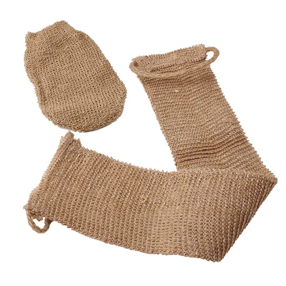 Ramie Bath Towel Shower Towel Back Body Exfoliating Belt Scrubber