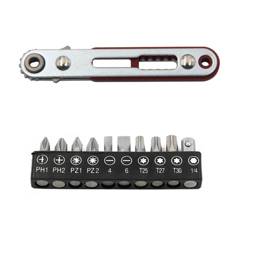 Flat Head Mini Ratchet Wrench 90 Degree Offset Screwdriver Handle Set 1