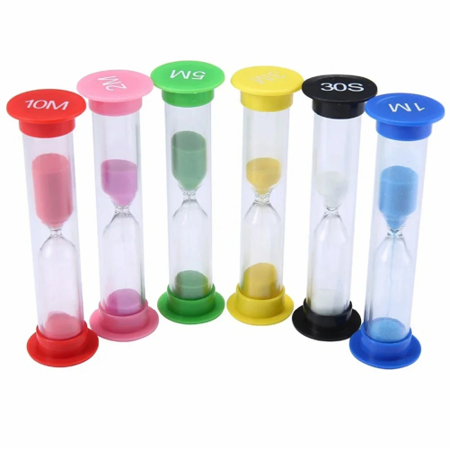 6Pcs Sand Plastic Hourglass Timer Sandglass Small Sand Clock Timer