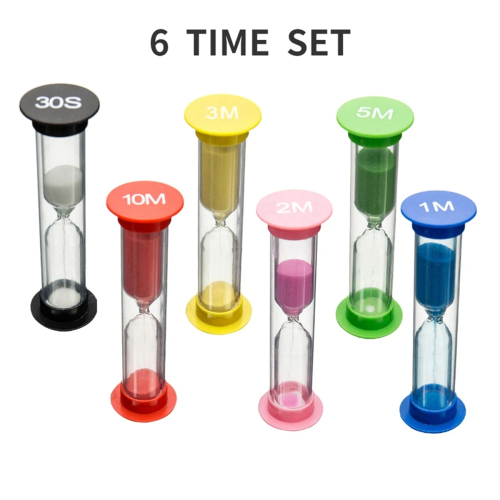 6Pcs Sand Plastic Hourglass Timer Sandglass Small Sand Clock Timer 1