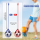 2PCS Football Kick Trainer, Soccer Return Trainer Net ,Blue+Red 3