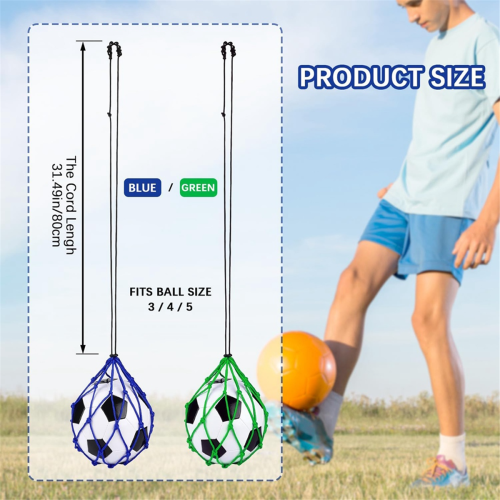 2PCS Football Kick Trainer, Soccer Return Trainer Net ,Blue+Green 1