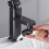 Rotary Splashback Tap Nozzle Bubbler Kitchen Sink Faucet Black A 4