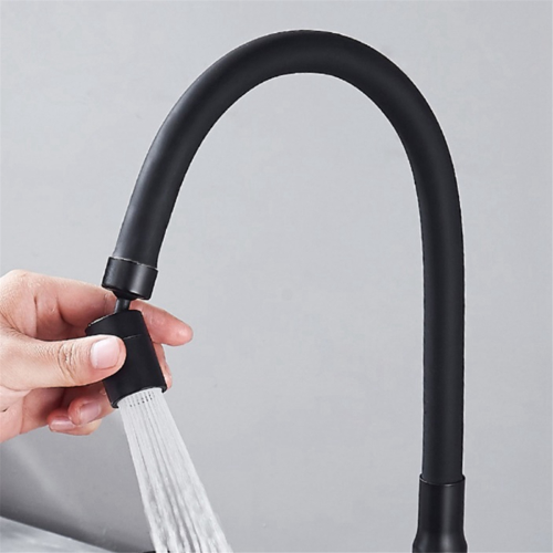 Rotary Splashback Tap Nozzle Bubbler Kitchen Sink Faucet Black A 2