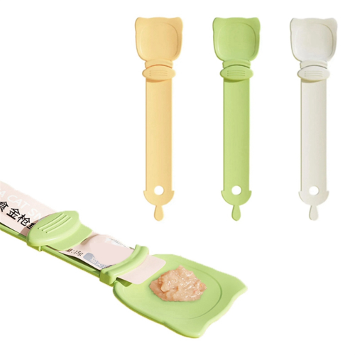 Pet Feeder Spoon Cat Snack Liquid Food Squeeze Tools Spoon orange 1