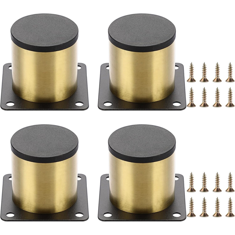4 Pack 5cm Furniture Legs, Stainless Steel Furniture Legs for Chairs, Table, Cabinet, Desk, Sofa, Furniture, with Screws, Easy Assembly, Round (Gold)-image-OPC-PJ6M2ZC-NEW
