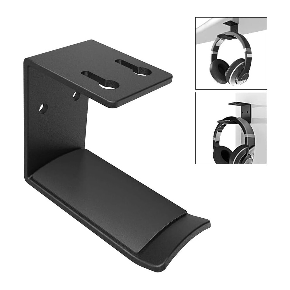 Headphones Hook Mount, Under Desk Space Saving Headset Holder Hanger Wall Mount Earphone Holder Display (1 Pack)-image-OPC-PJ6M55R-NEW