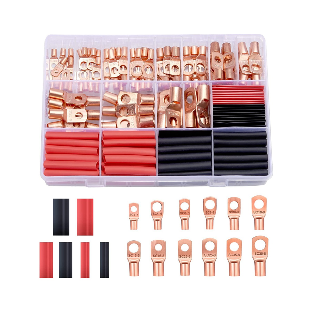 240Pcscopper Wire Lugs Battery Terminals Battery Cable Ends,Awg 2 4 6 8 10/12 Gauge Wireconnectors,For Marine Electrical 4852847339975