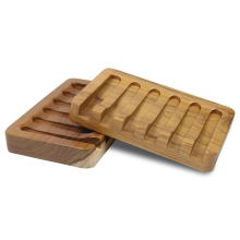 Soap Dish with Slanted Waterfall Design, Bar Soap Holder Teak Wood, Soap Saver for Shower,Bathroom, Sink, Kitchen