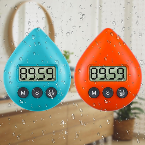 Silent Non Ticking Waterproof Shower Timer Magnetic Back Battery Operated Digital Timer Small Size Cute Timer 1