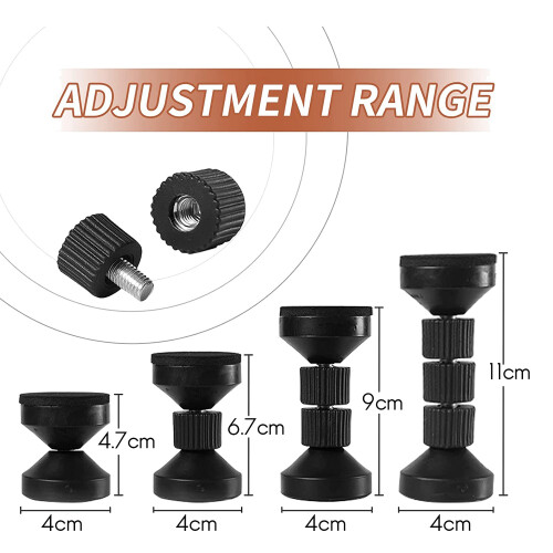 Adjustable Threaded Bed Frame Anti-Shake Tool for Bed,Headboard Stoppers,Prevent Loosening Anti-Shake Fixer(2Pcs Black ) 2
