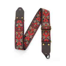 Pasek do gitary i ukulele, haftowany pasek do gitary, skórzany pasek na ramię do gitary basowej, akcesoria do gitary elektrycznej (czarny)