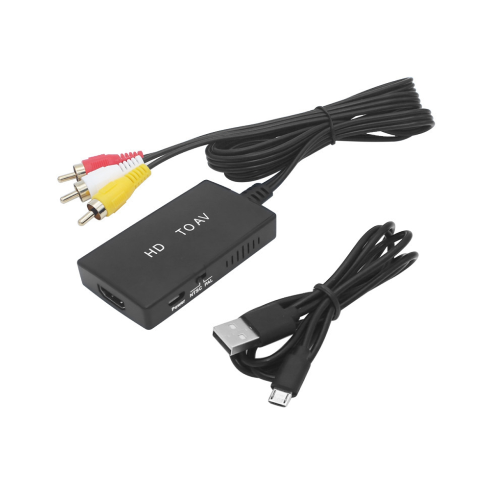 Hdtv To Av Converter Hd Video Converter -Compatible To Rca Av/Cvsb L/R Video 1080P Mini Adapter 4852847347987