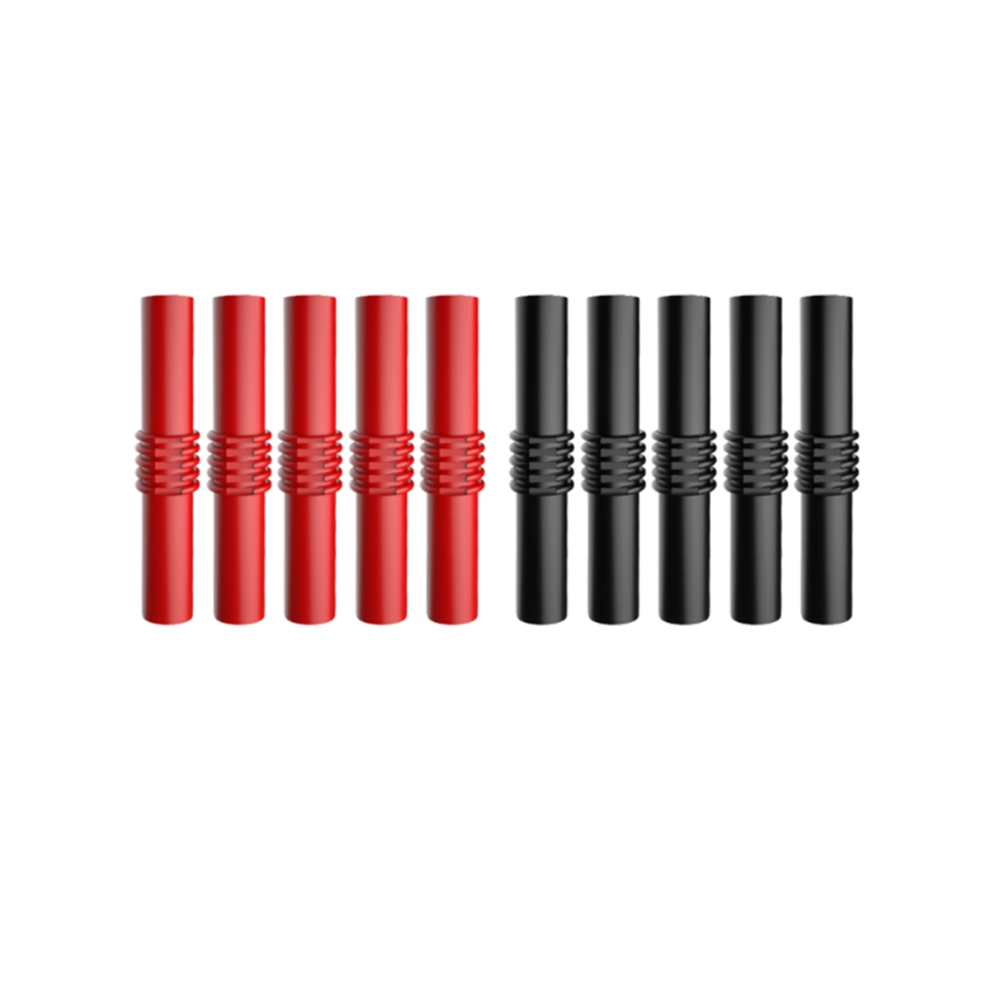 P7023 10Pcs/Lot Extension Insulated Pvc 4Mm Banana Plug Socket Female To Female Adapter Coupler Connector Red Black 4852847349301