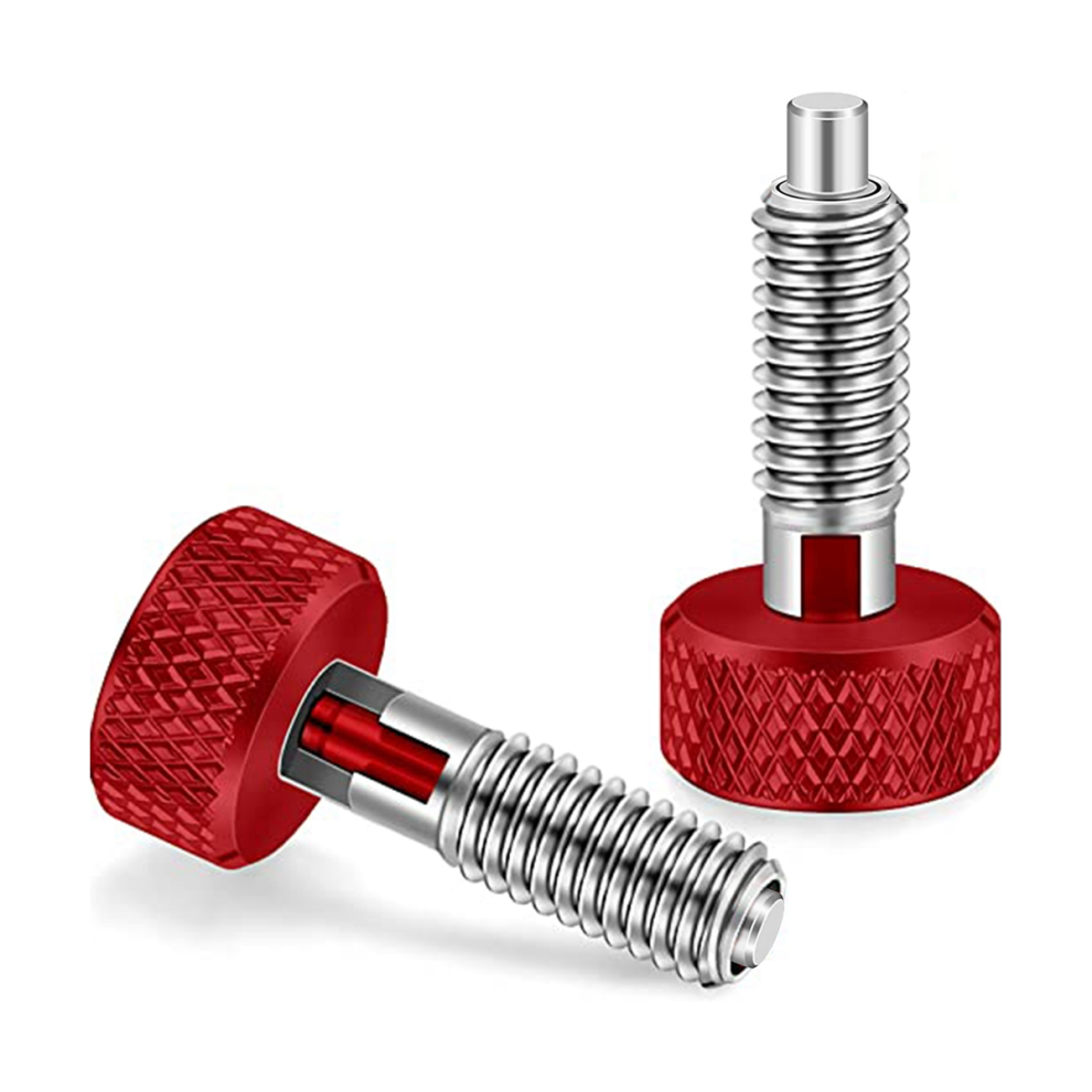 2 Packs Red Hand Retractable Spring Plunger With Knurled Handle M6 Type For Rolling Toolbox 4852847350499