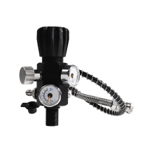 5/8-18UNF Dobbelt manometer-cylinderventil, 400 bar 6000 psi Luftfyldestation genopfyldningsadapter og luftopfyldningsventil med slange