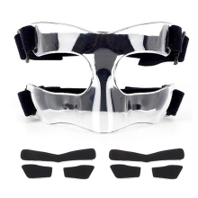Nasenschutz, geeignet für gebrochene Nasen, Maske mit Polsterung, verstellbar, atmungsaktiv, transparent, geeignet für Basketball