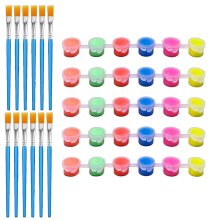 Lot de 6 peintures phosphorescentes avec pinceaux 17 x 2 x 2 cm Couleurs vives Peinture acrylique phosphorescente