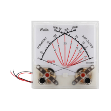 Leistungsmesser-Sender, VU-Meterkopf, Radiosender mit Hintergrundbeleuchtung, PMMA-Abdeckung, SWR, schwarz, vorwärts 300 W, reflektiert 60 W