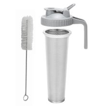 Filtro de café frío con tapa de pico vertedor para frasco Mason de boca ancha de 64 oz, colador de acero inoxidable 304 con anillo de sellado