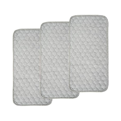 Baby Diaper Pads Bamboo Quilted Thicker Waterproof Changing Pad Liners, 3 Count Gray