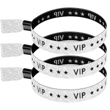 100 Pack VIP Cloth Event Wristband, Solid Color Cloth , Color for Activities, Parties ( Silver)