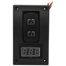 12-24V LED Dual Batterie Test Panel Wippschalter Auto Lkw Marine Boot Voltmeter 4P AUF-OFF-AUF