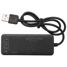 Hub USB 2.0 3 ports, carte son externe 7.1 canaux, adaptateur casque/microphone pour PC, noir