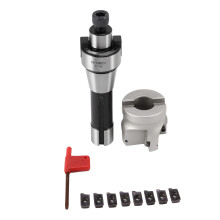 400R 50MM Fräsen CNC-Planfräser-Kit + 10 Stück APMT1604 Hartmetalleinsätze + R8-Aufnahme für Elektrowerkzeugmaschinen