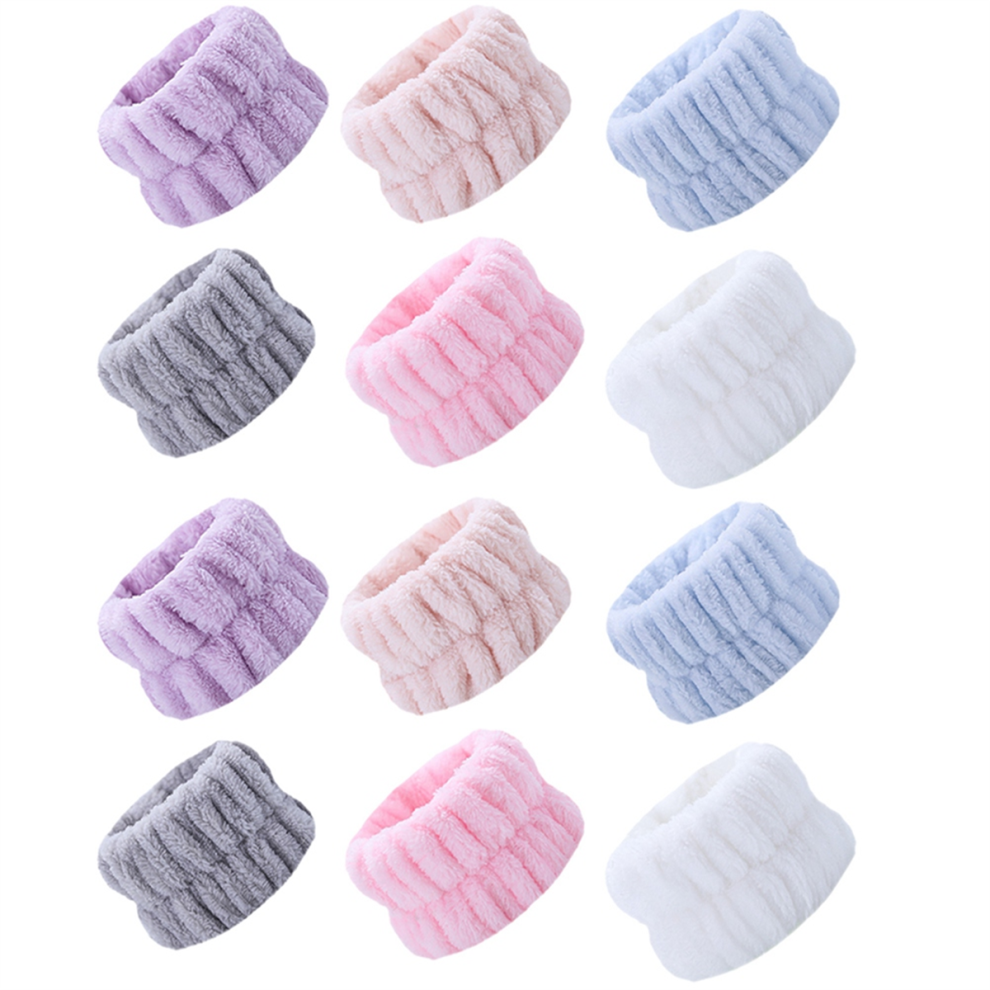 12PCS Women's Wrist Towels for Washing Face, Face Washing Absorbent for Girls Sports Bracelet and Headband-image-OPC-PJ6M8XN-NEW