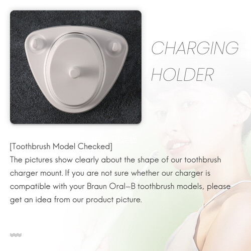 For Toothbrush Replacement Charger Power Supply Inductive Charging Holder Model 3757 USB Cable White 2